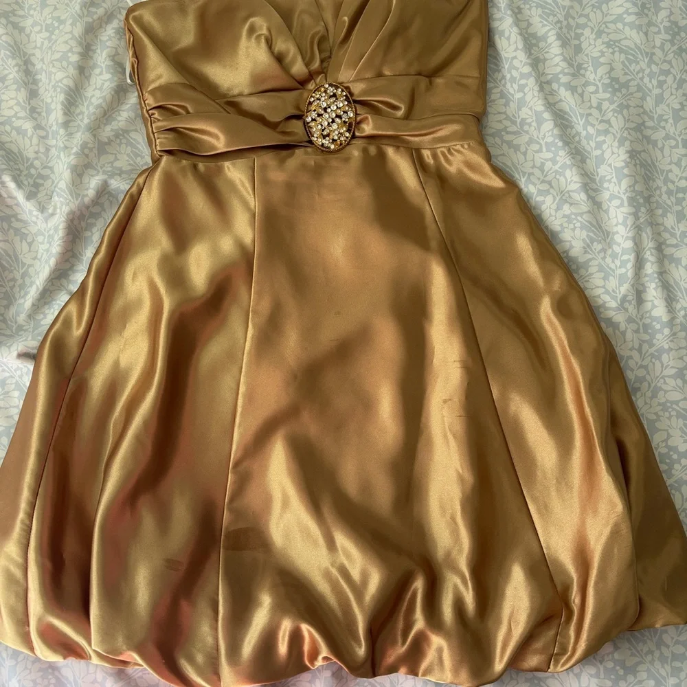 Betsy & Adam Elegant Gold Kids Dress - Picture 2 of 3